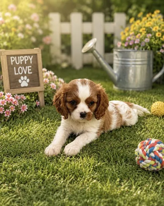Female Cavalier King Charles Spaniel puppy for sale at Puppy Dreams - Denton.